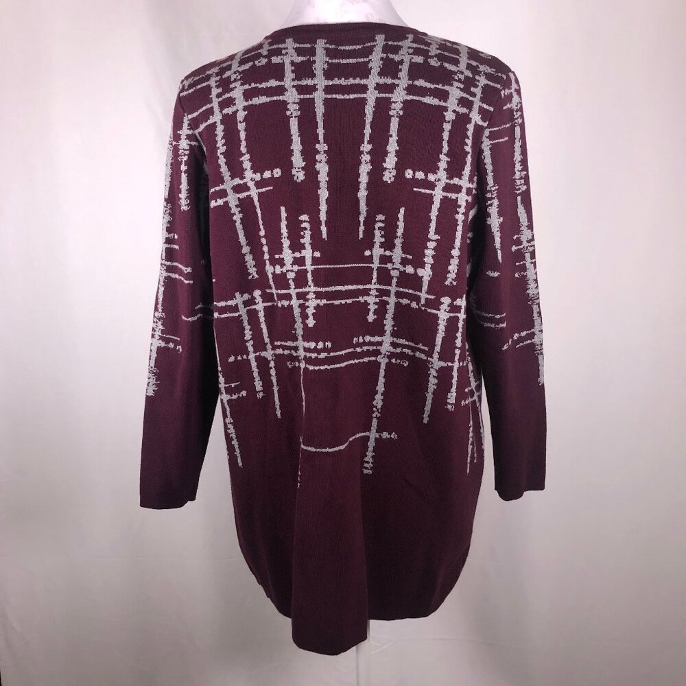 🧥 Avenue “Scarla” Coatigan – Plum & Charcoal | Size 14/16 - Picture 6 of 15